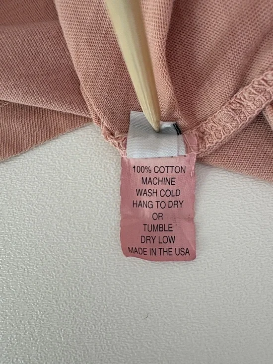 Pamut Apparel Cropped Boxy Tee Washed Peach 100% Cotton Boho Casual Size L - Picture 4 of 9